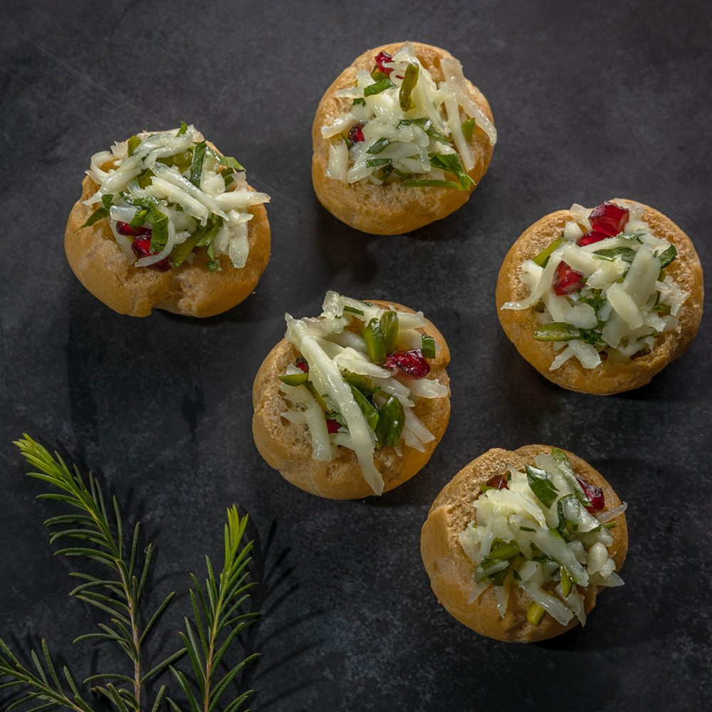 Halloumi Salad with Green Olive Tapenade